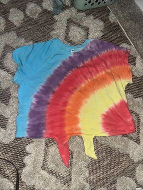 Old Navy Tie-Dye Rainbow Crop Top - Blue, Purple, Red, Orange, Yellow XXL TALL